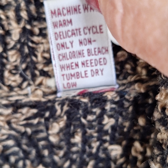 Karen Scott II Argyle Knit Sweater Coat Plus Sz2X Shoulder Pads Knee Length - Picture 9 of 11